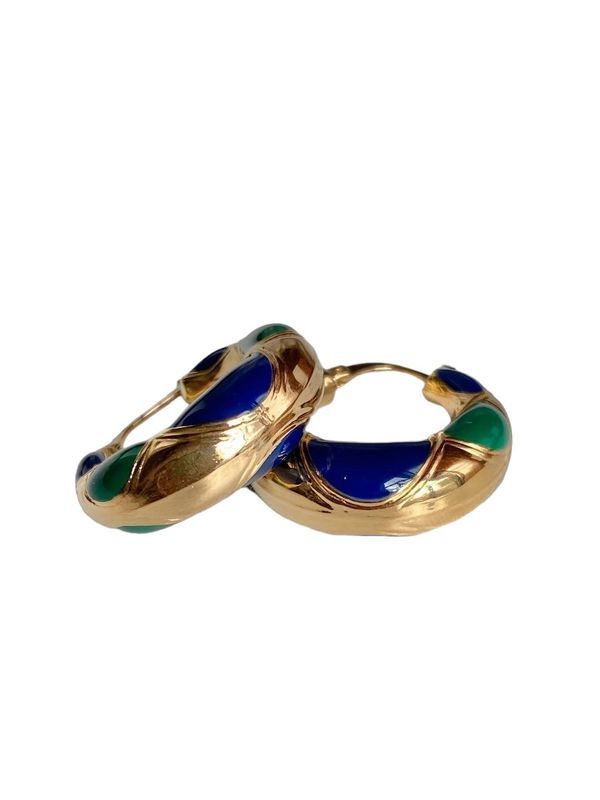 Boucles d’oreilles Créoles, en or jaune 18k