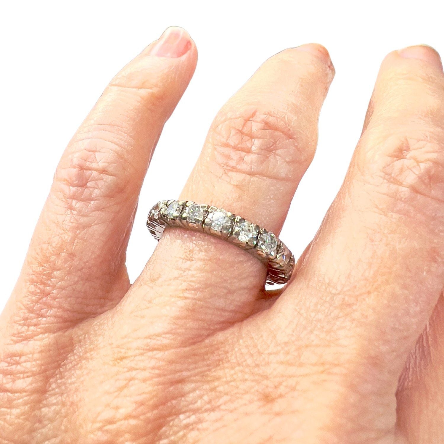 SORTIJA SIN FIN DISEÑO CLÁSICO ÉPOCA 1930-1935 de ORO 18 kts con DIAMANTES