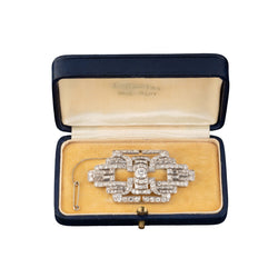 Broche Art Déco en diamants et platine