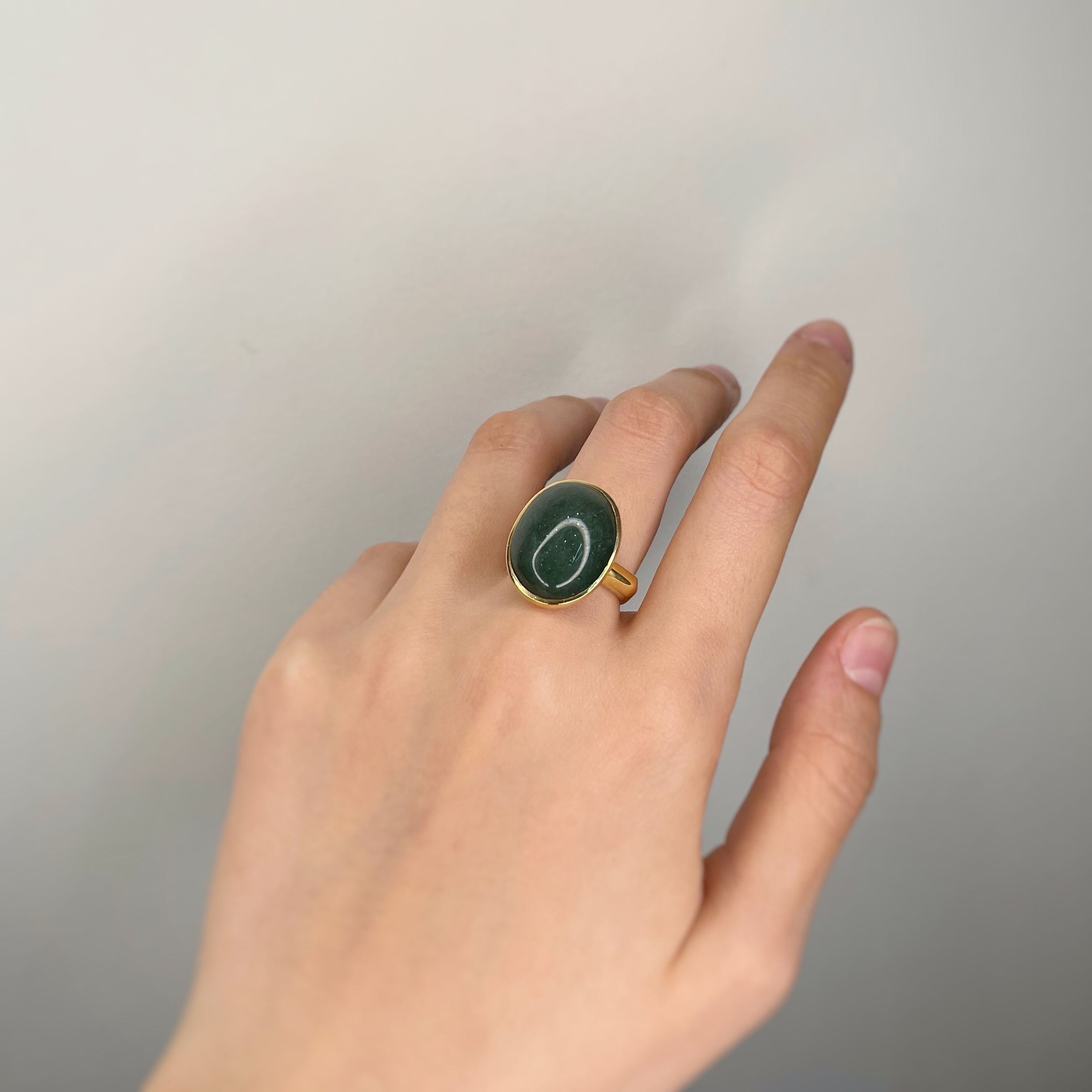 Bague - Or et Aventurine Verte