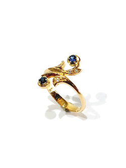 Bague toi et moi en Or, Diamants et Saphirs
