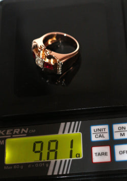 Ruby diamond tank ring
