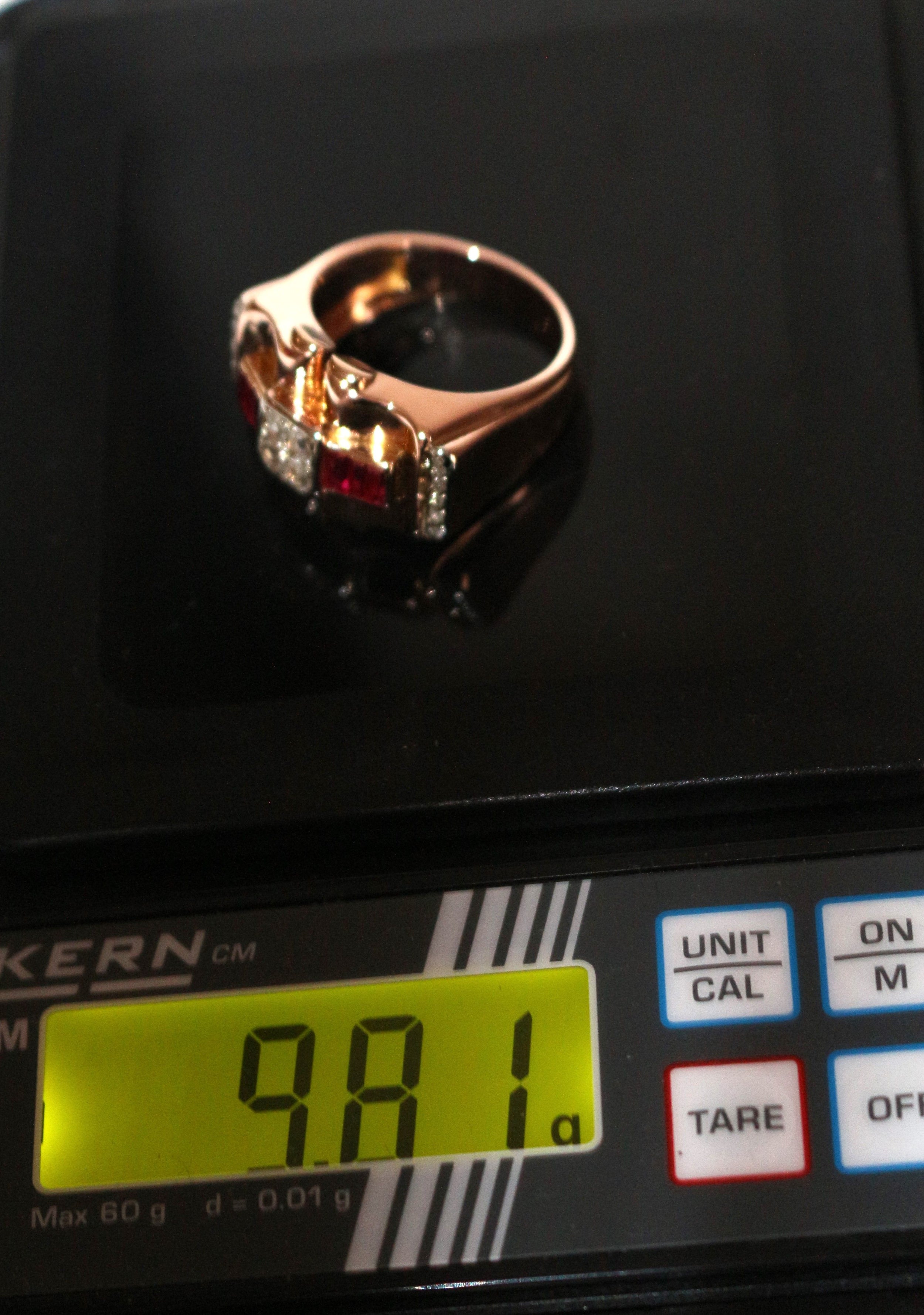 Ruby diamond tank ring