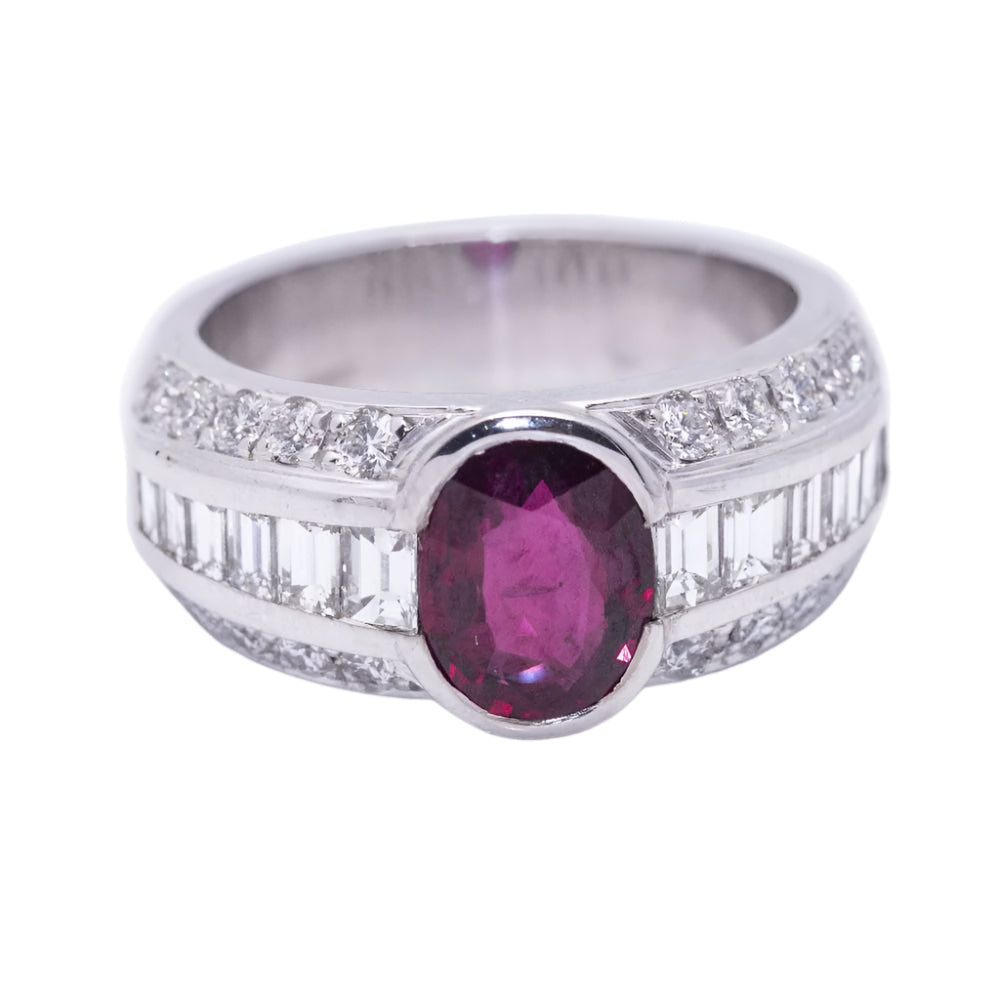 Bague BIRMANIA en or blanc et rubis