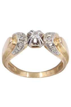 bague ancienne diamants en or jaune et blanc