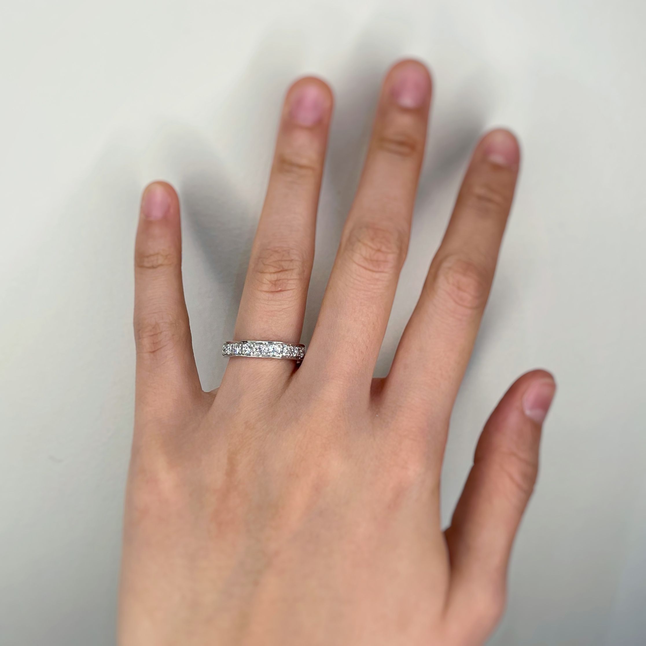 White gold and diamond ring