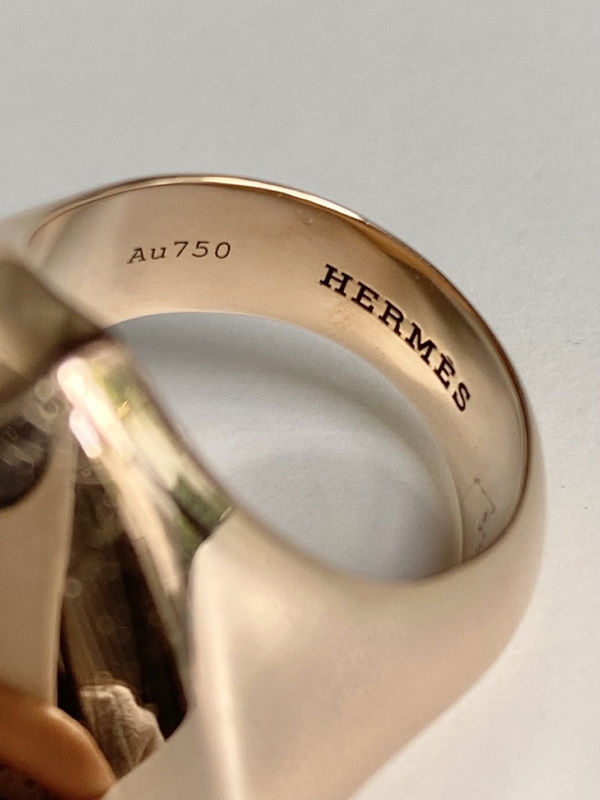 Ring HERMÈS " domeNecklace de Chien Rock" in rose gold
