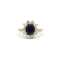 Bague - Or, Diamants & Saphir