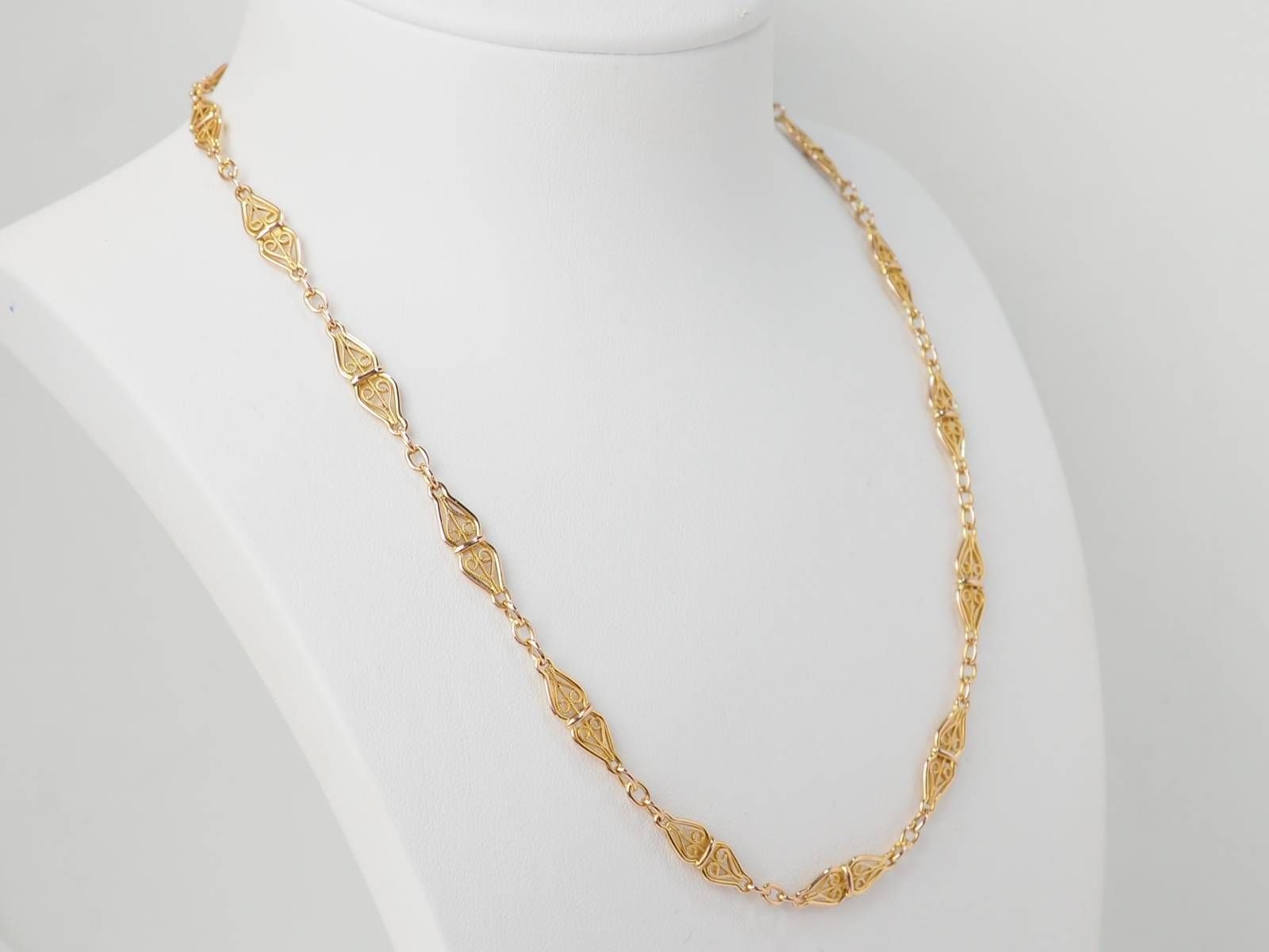 Collier maille filigrane en or jaune