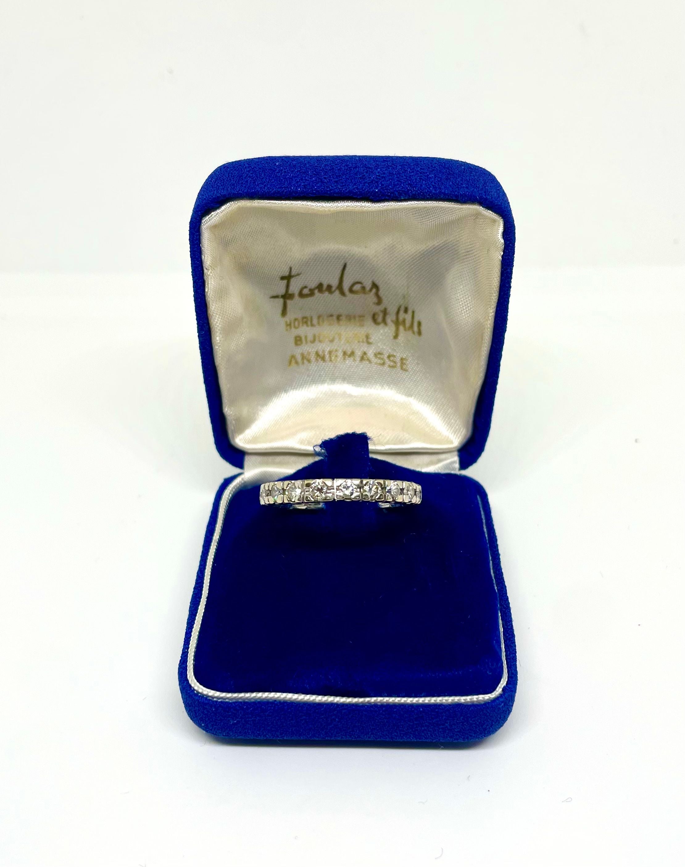 Bague, alliance diamants tour complet 1,68cts