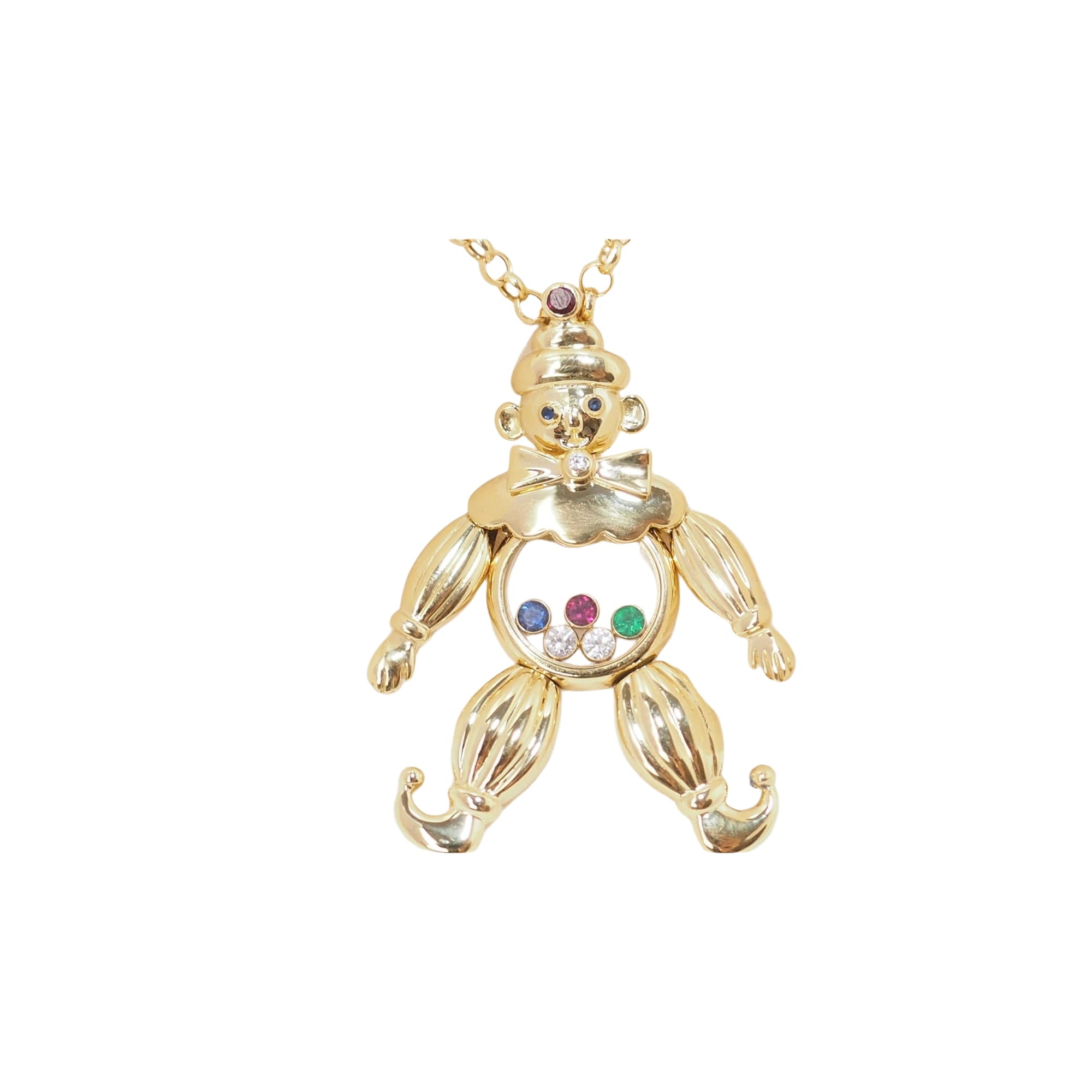 Pendentif Chopard Happy Clown en or jaune et diamants mobiles