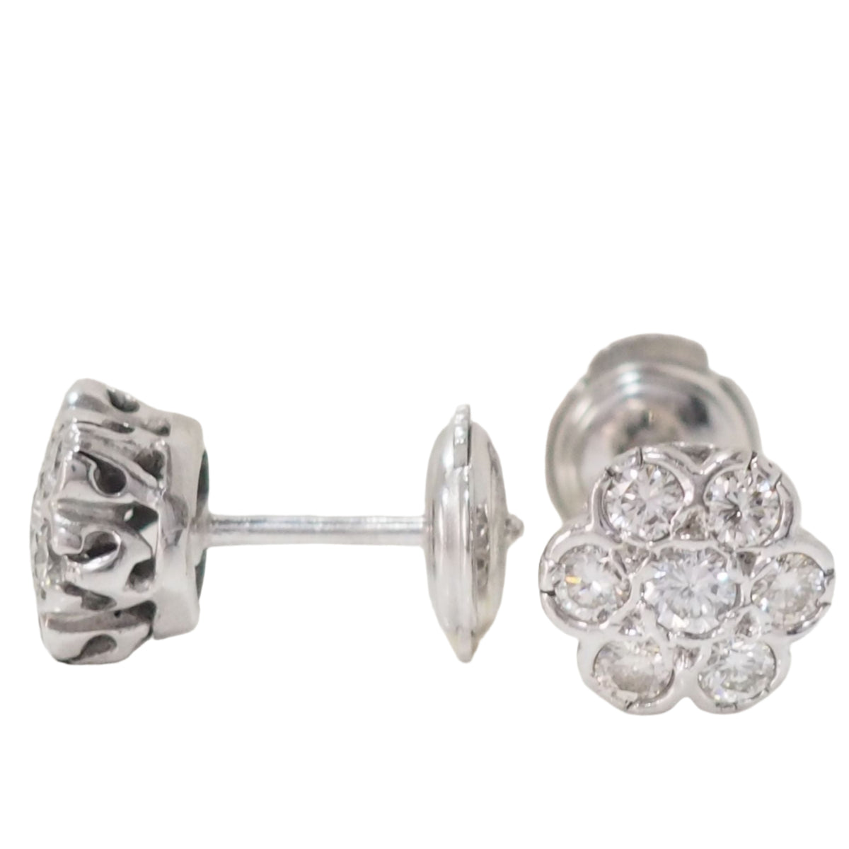 Boucles d'oreilles en or blanc et diamants