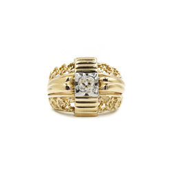 Bague - Or, Platine Et Diamant