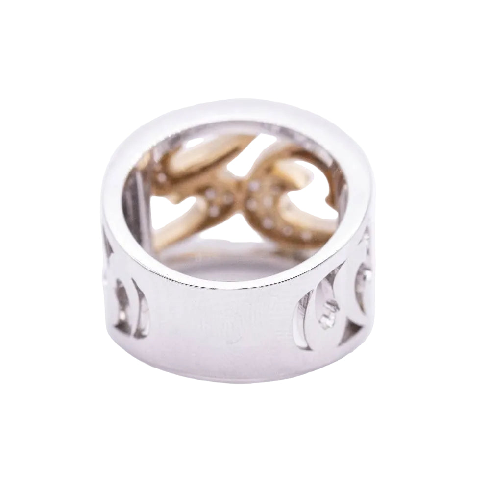 Bague en or blanc et rose avec diamants d'occasion