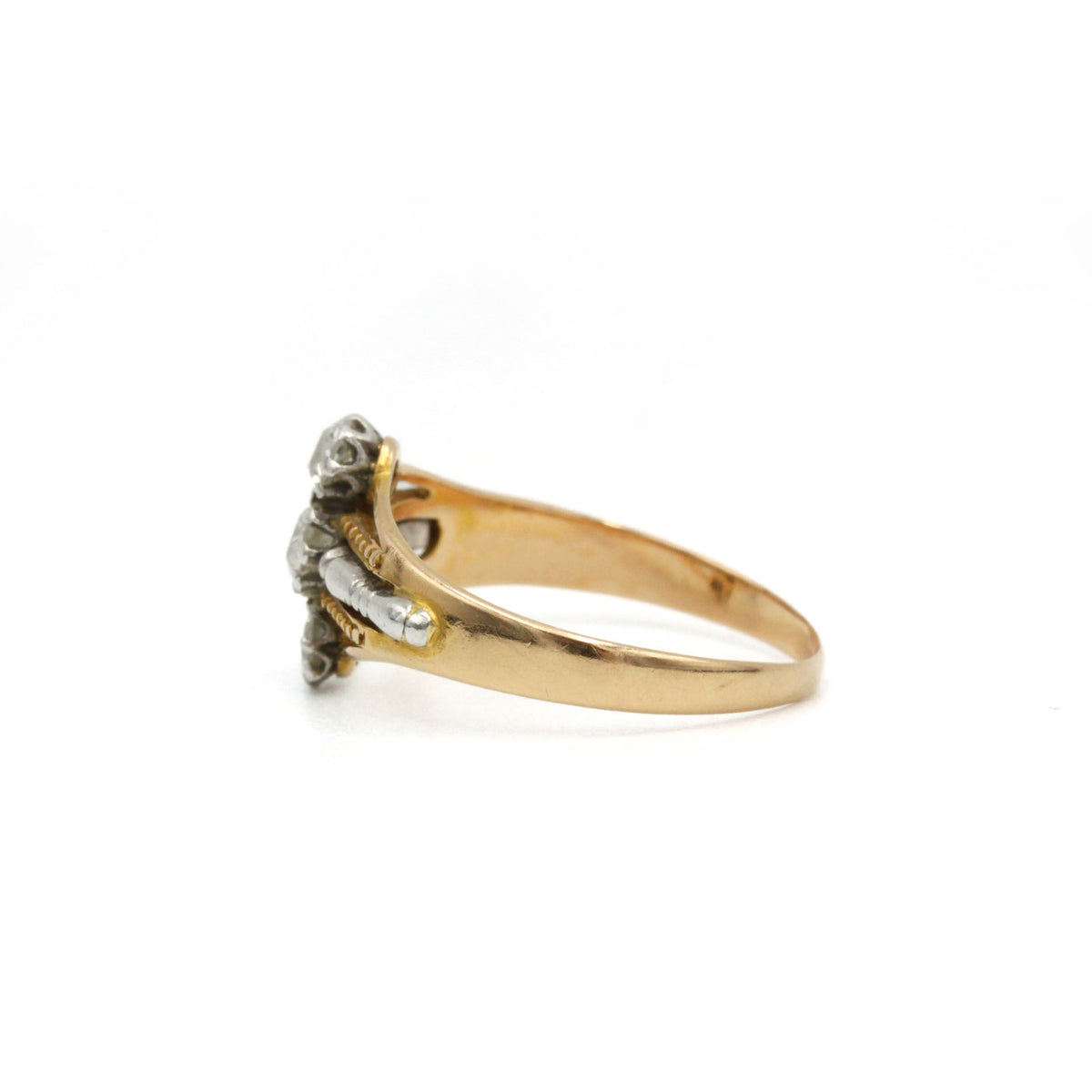 Bague - Or jaune, Platine & Diamants
