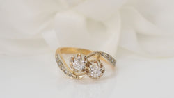 Bague Toi Et Moi En Or Jaune Et Diamants