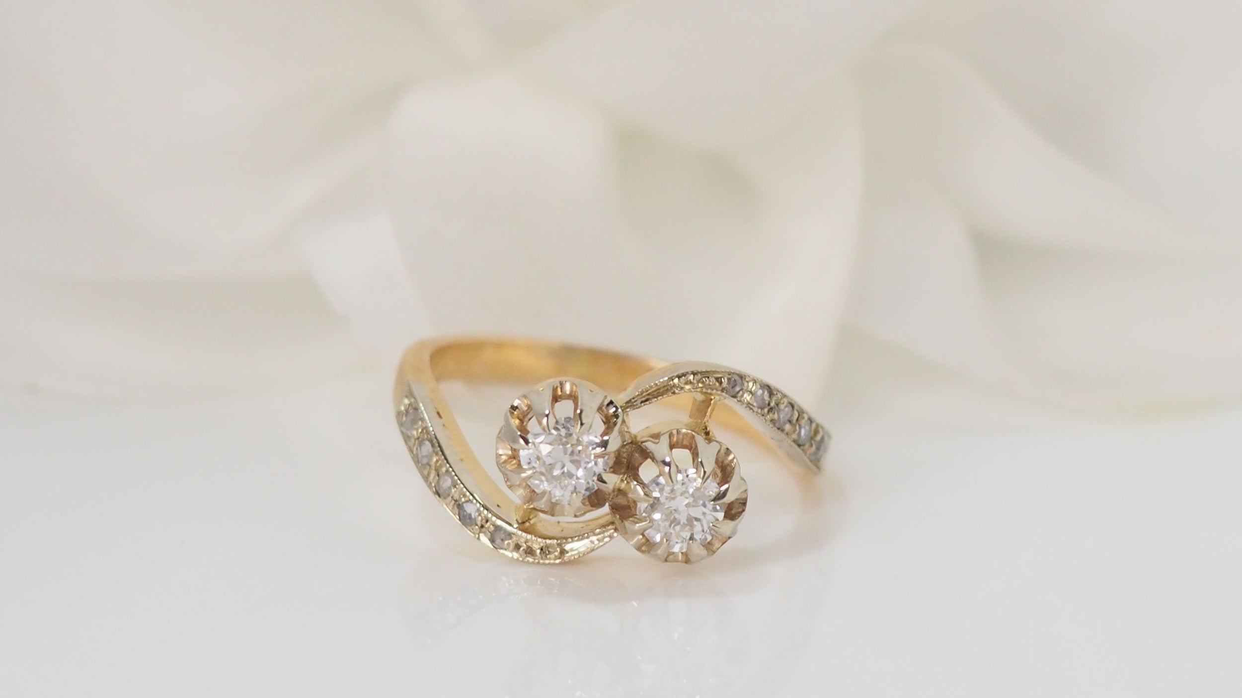 Bague Toi Et Moi En Or Jaune Et Diamants