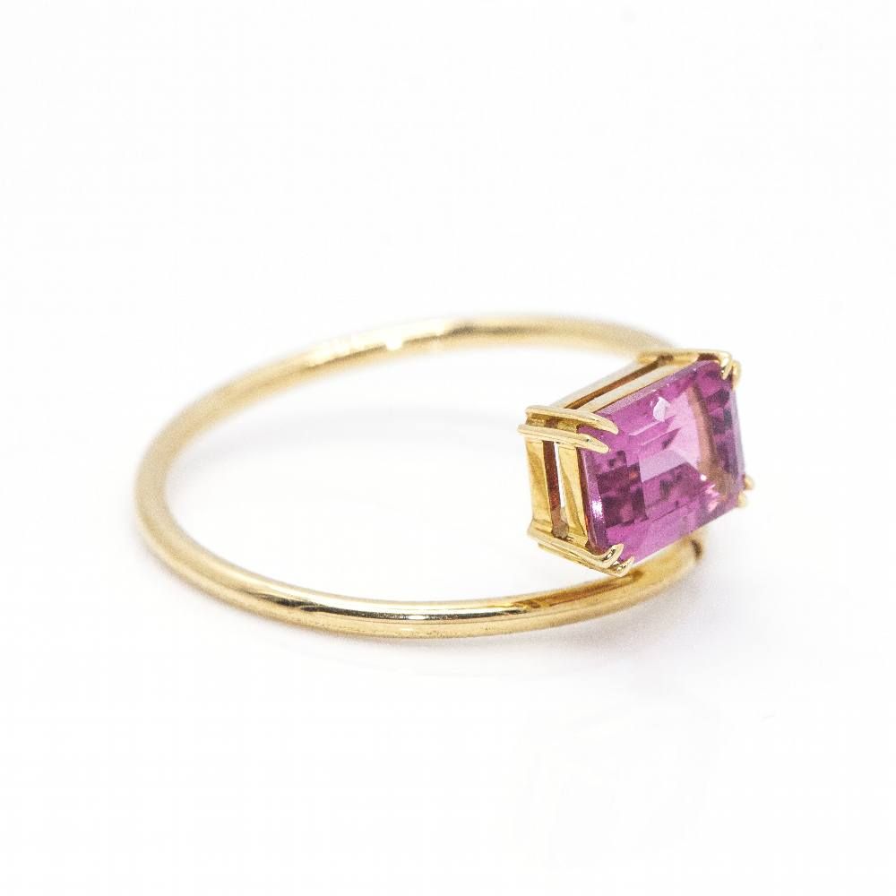 Ring RAY in yellow gold, tourmaline and diamond