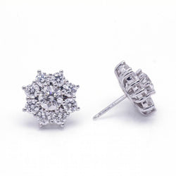 Boucles d'oreilles ROSETON en or blanc et diamants