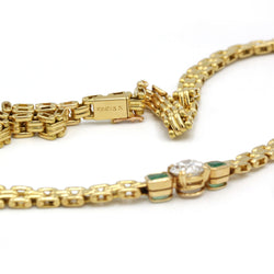Collier Or, Diamant & Emeraudes - René KREISS