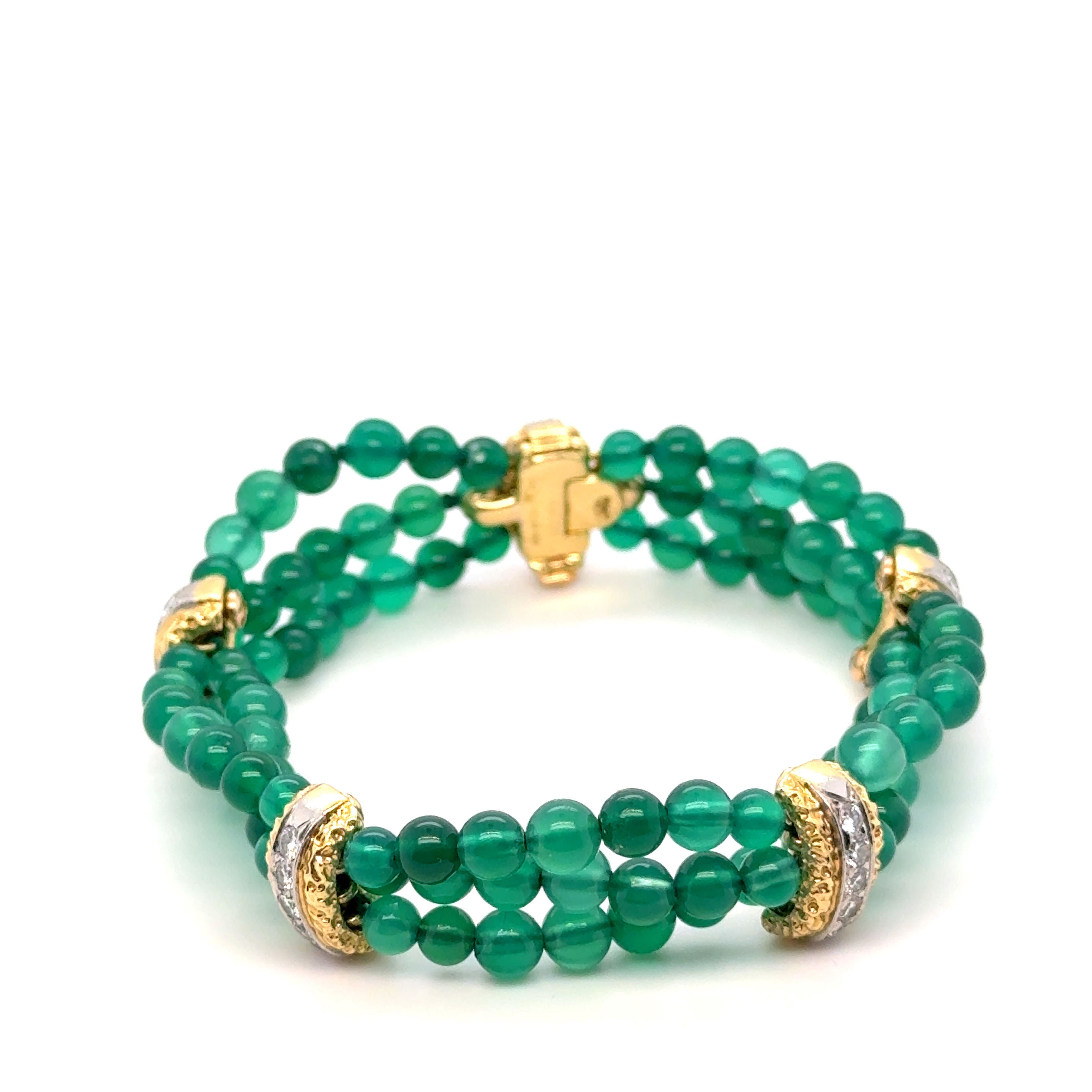 Van Cleef & ARPELS - Bracelet or jaune Chrysoprase et diamants