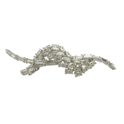 Broche BVLGARI Scritta en or blanc et diamants