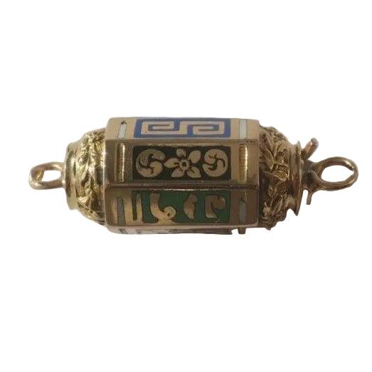 Collier fermoir ancien en or rose et émail