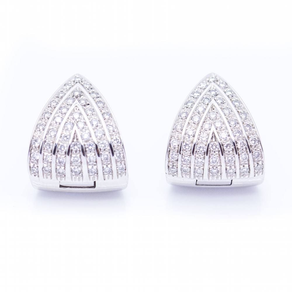 Boucles d'oreilles TRIANGLE en or avec diamants d'occasion