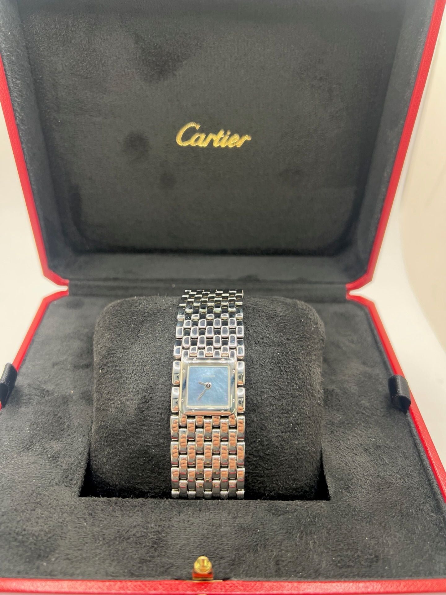 Montre CARTIER Panthère Ruban en acier et nacre