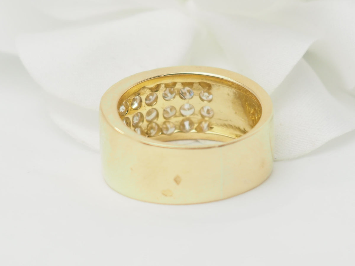 Bague ruban en or jaune et diamants