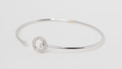 Bracelet Jonc flexible en or blanc et diamants