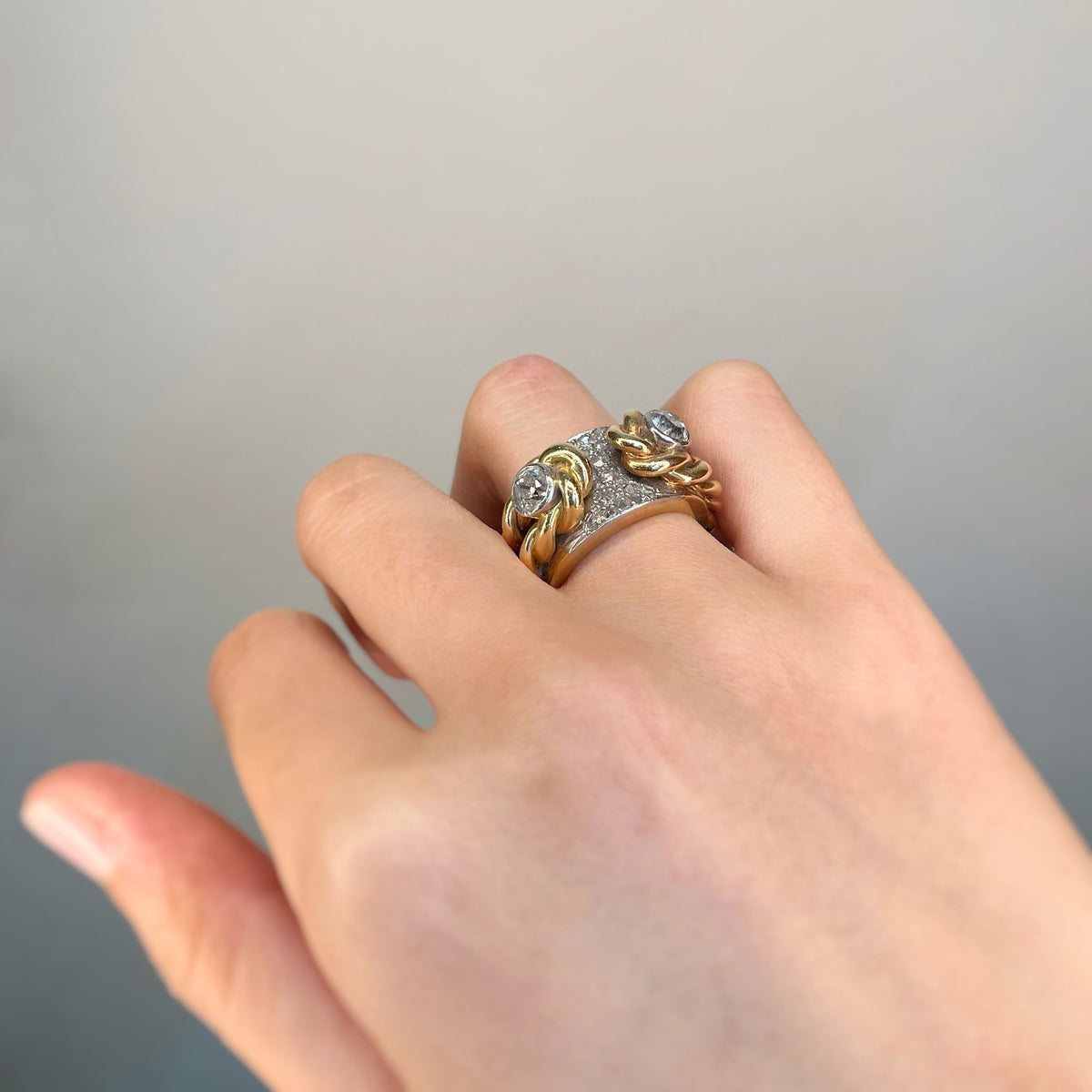Bague - Or, Platine & Diamants