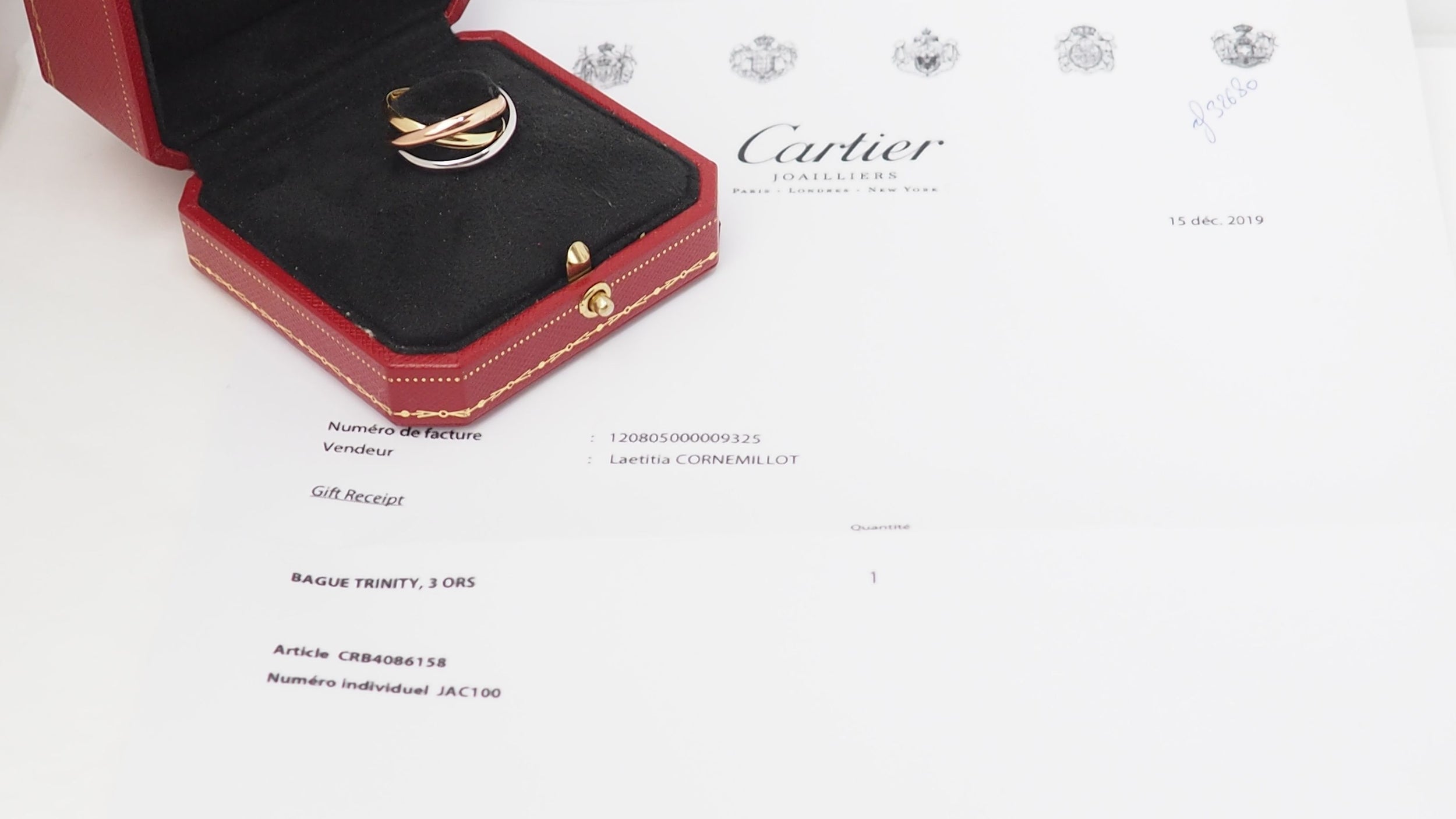 Bague Trinity 3 ors de Cartier