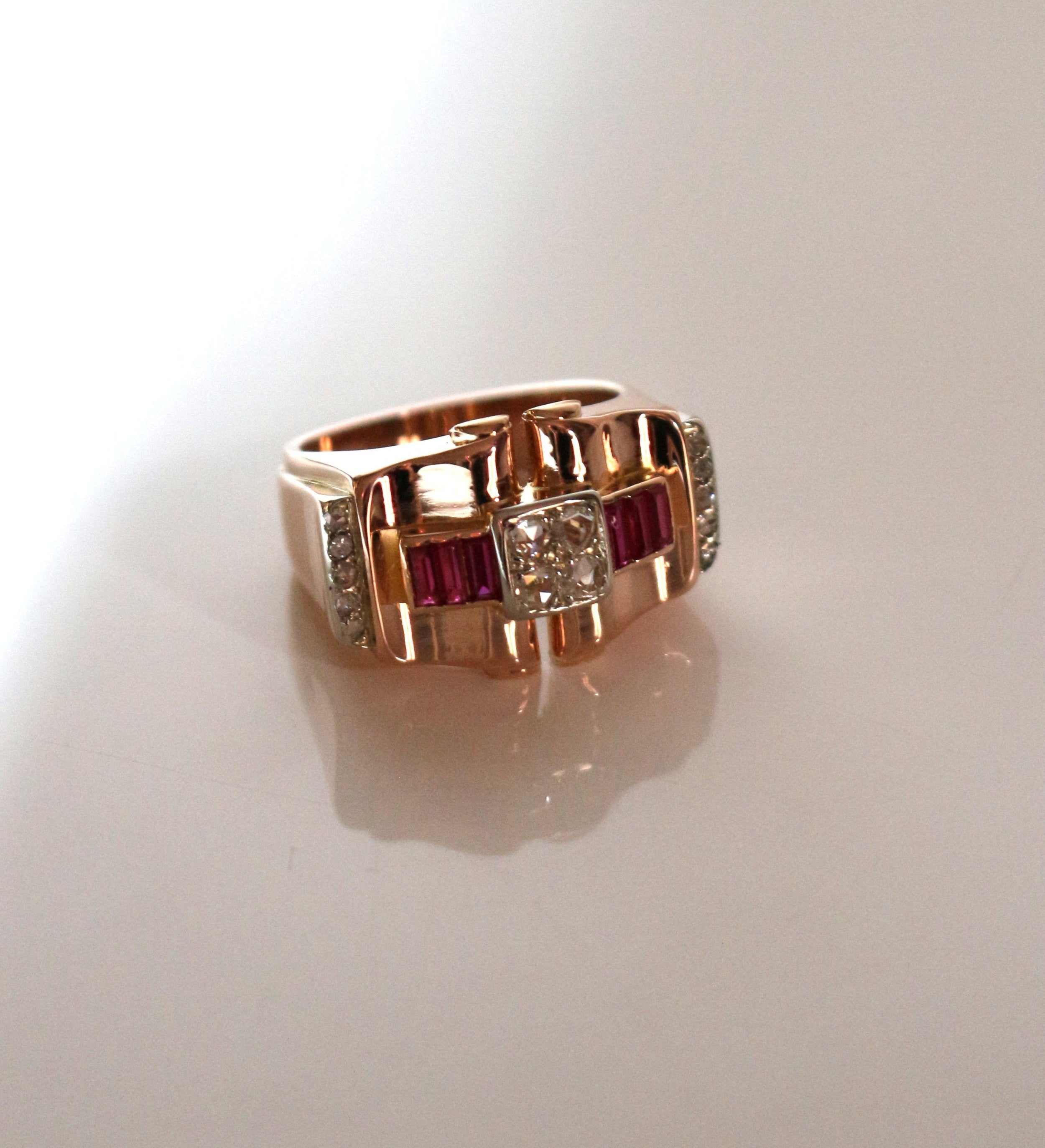 Ruby diamond tank ring