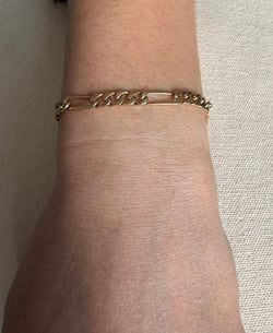 Bracelet En Or Rose Mailles Figaro