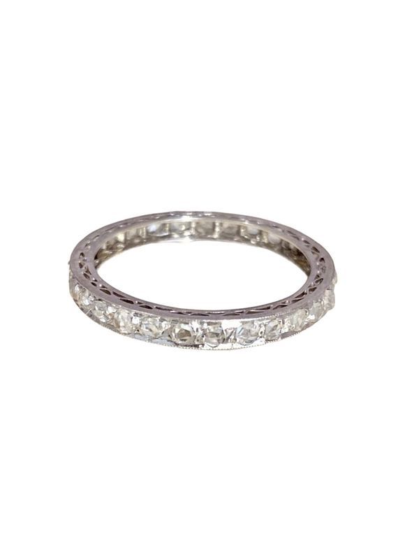 Bague Alliance Américaine, en platine et diamants