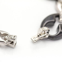 Bracelet en or et céramique noire avec diamants