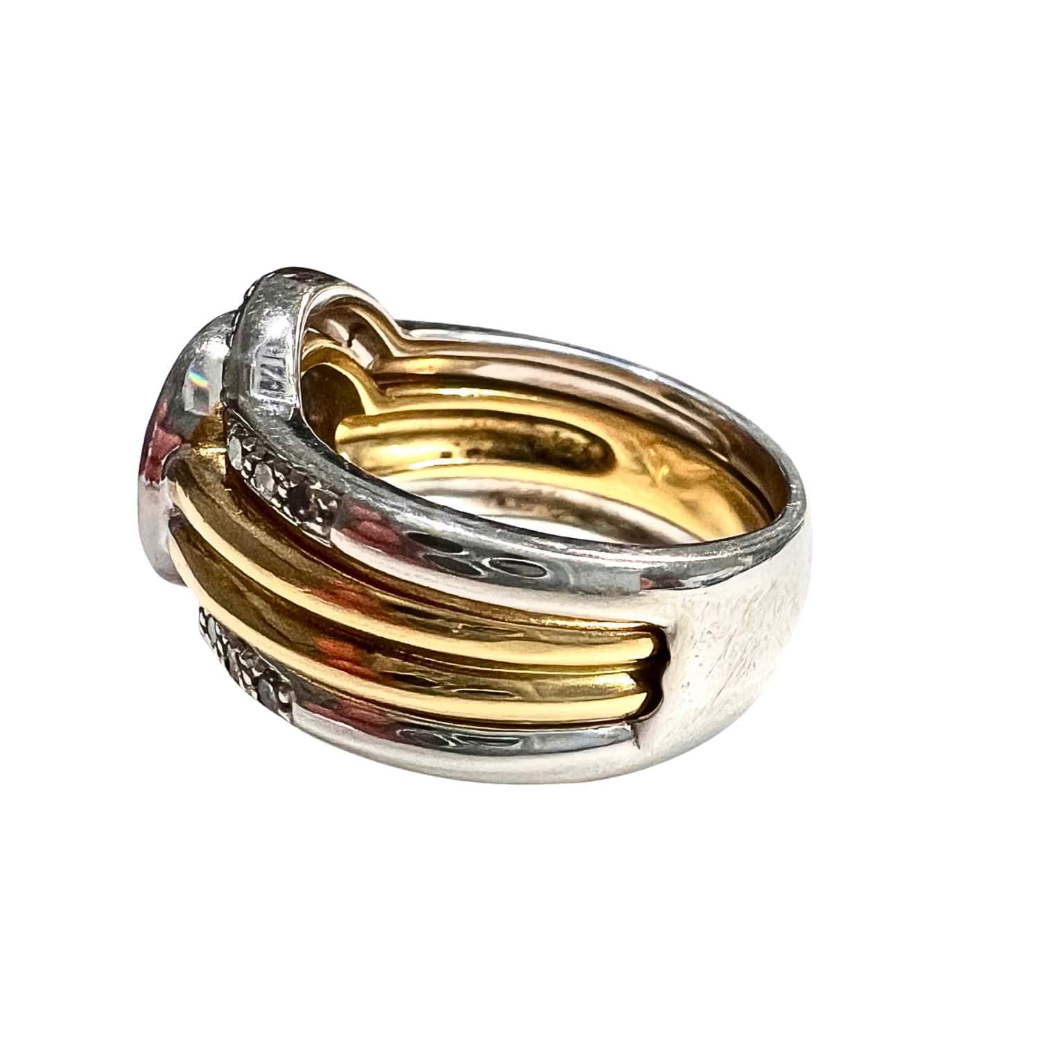 SORTIJA ESTILO CONTEMPORÁNEO SIGLO XX de ORO 18 kts con DIAMANTES