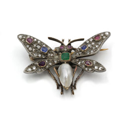 Broche Libellule - Or & Pierres précieuses