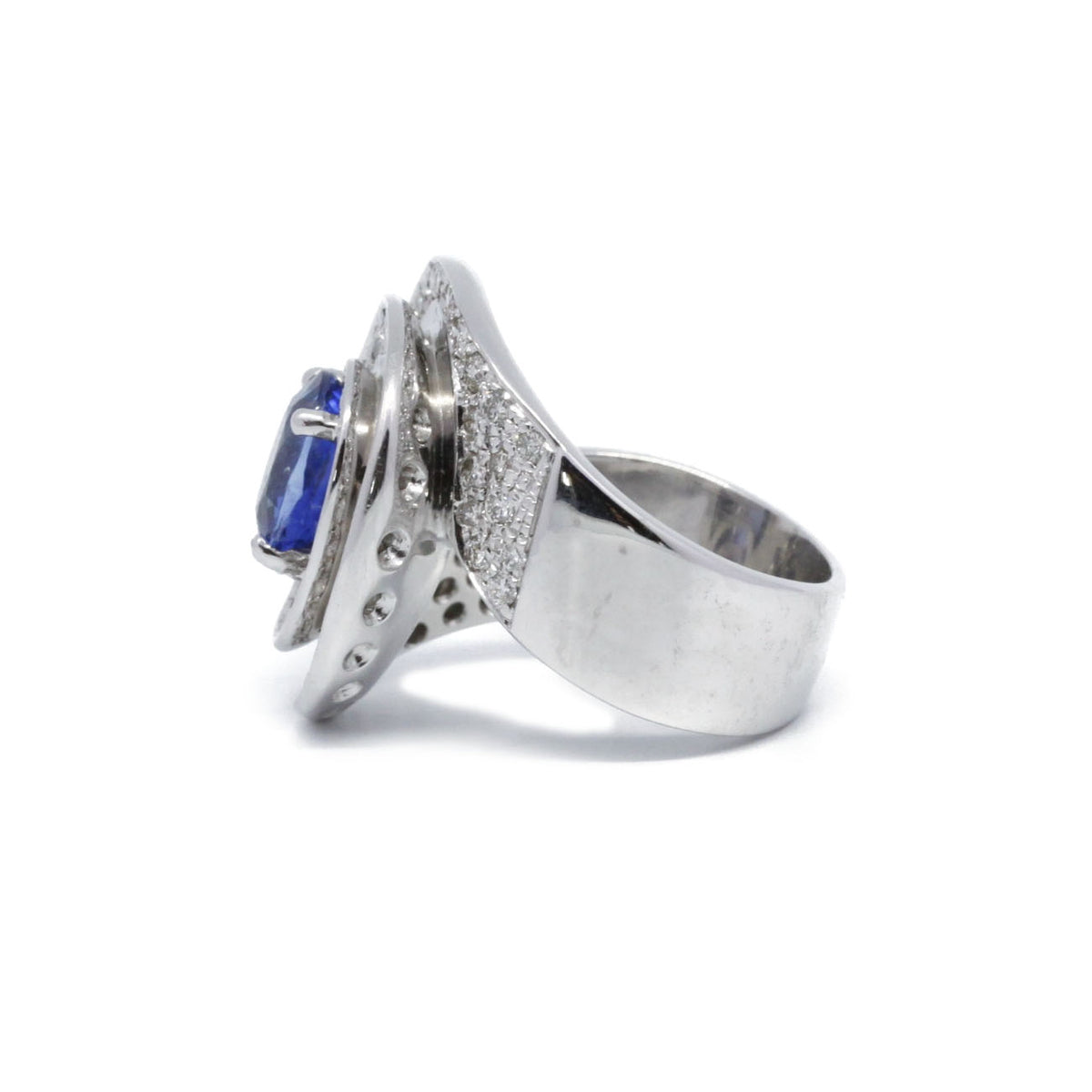 Bague - Or, Saphir Et Diamants