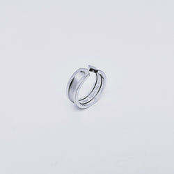 CARTIER "Double C" Bandeau Ring in White Gold