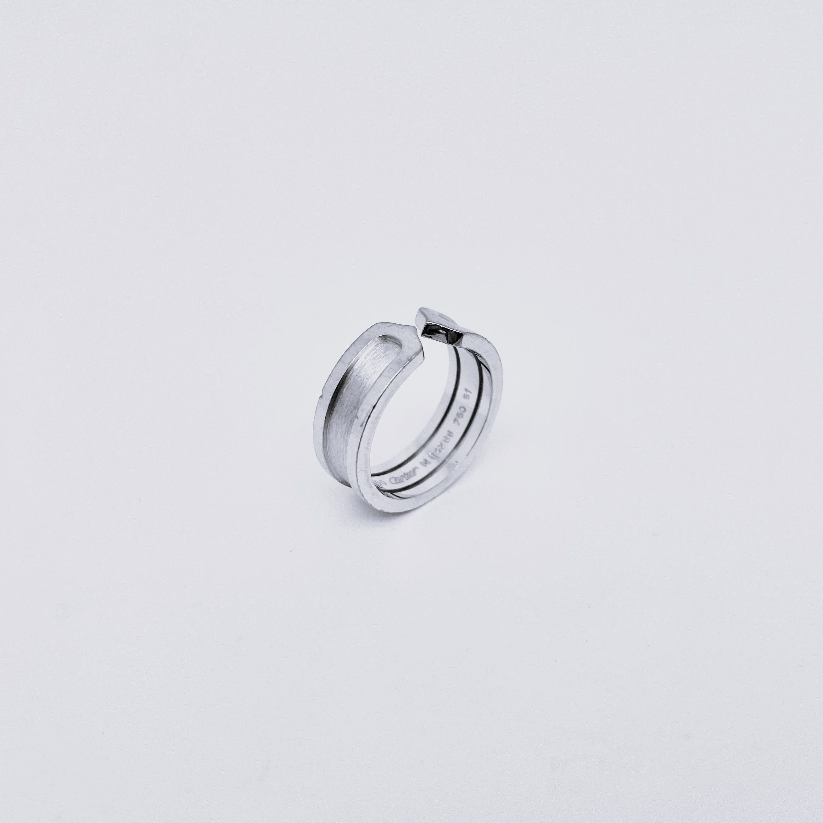 CARTIER "Double C" Bandeau Ring in White Gold