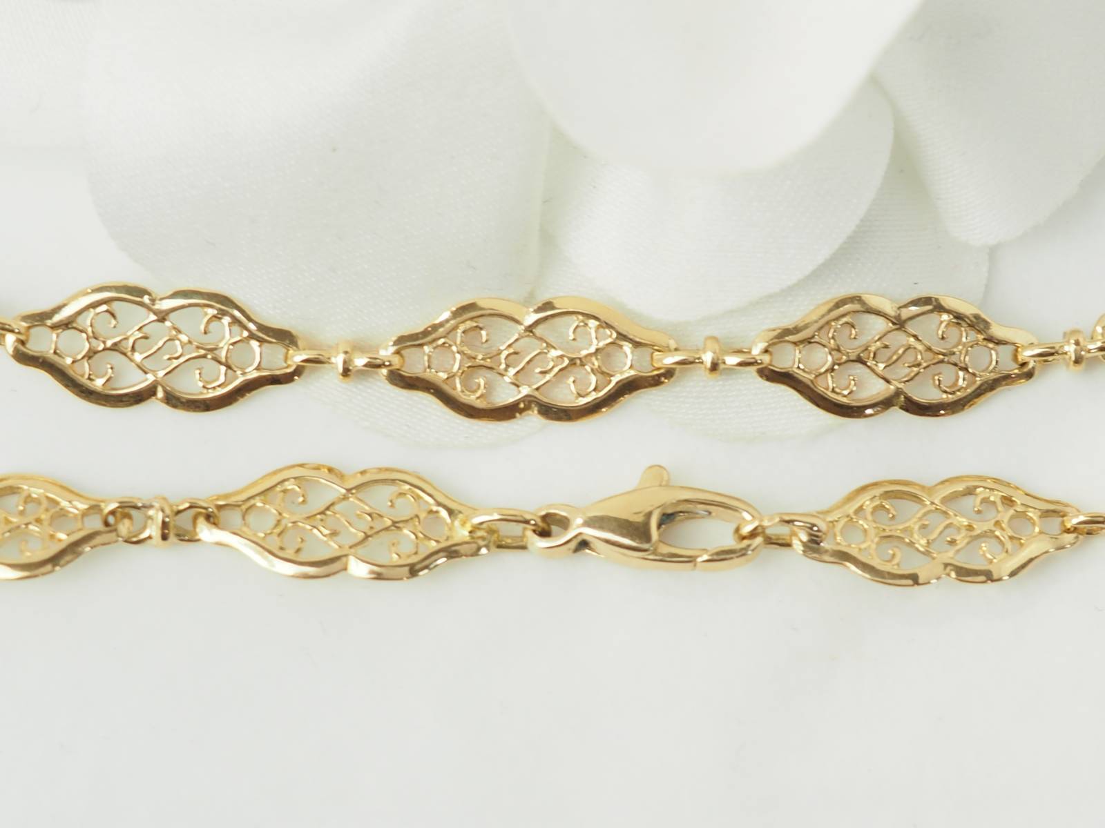 Bracelet maille filigrane en or jaune