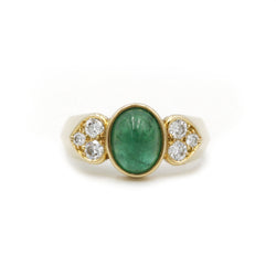 Bague - Or, émeraude & diamants