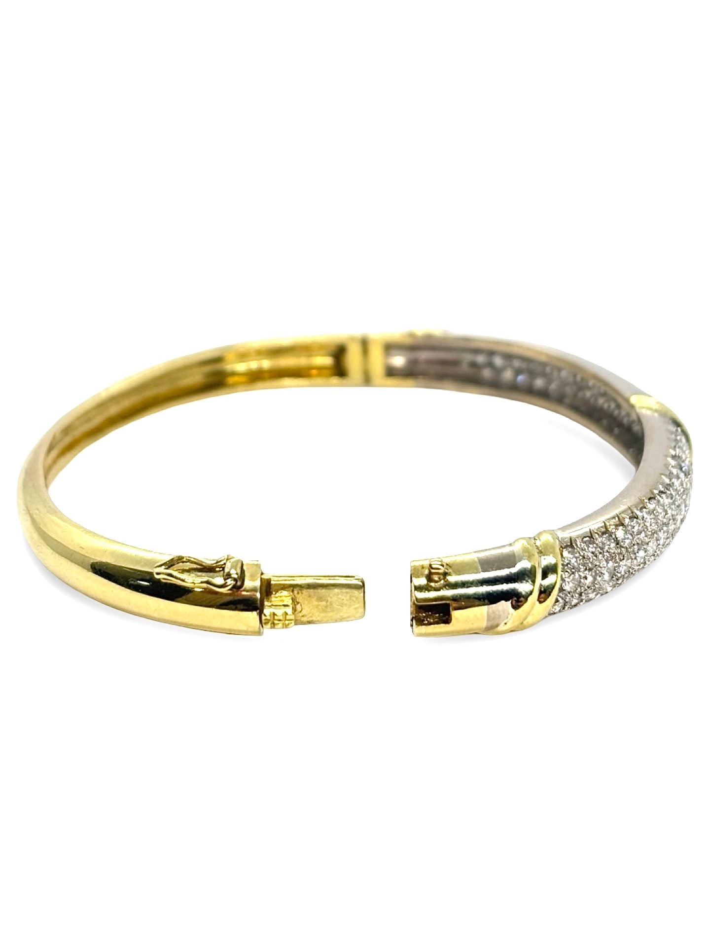 Bracelet jonc en or jaune et diamant