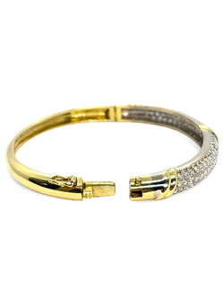 Bracelet jonc en or jaune et diamant