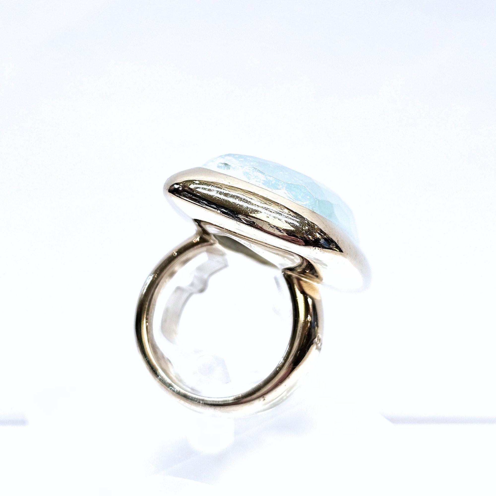 POMELLATO ring in white gold and aquamarine