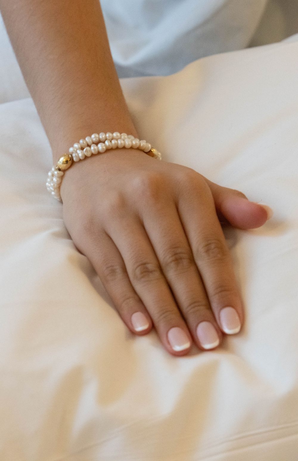 Bracelet perles baroques en or jaune et perles