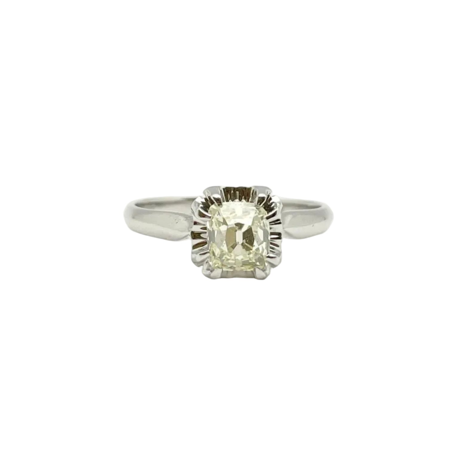 Bague Solitaire en or blanc et diamant