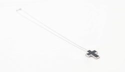 Collier maille forçat en or blanc et onyx